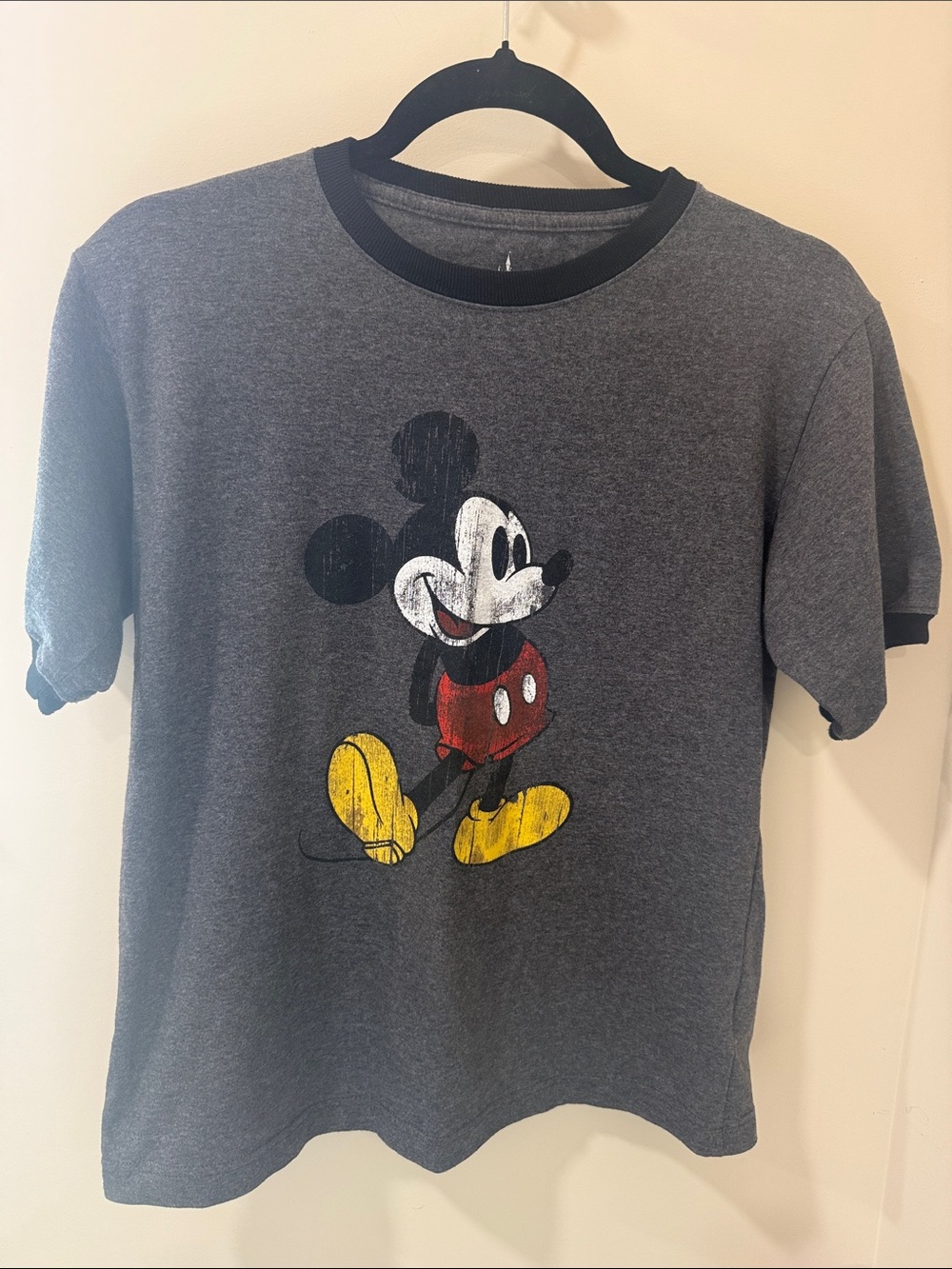 Disney Charcoal Gray Mickey Mouse Graphic unisex Tee with classic Mickey